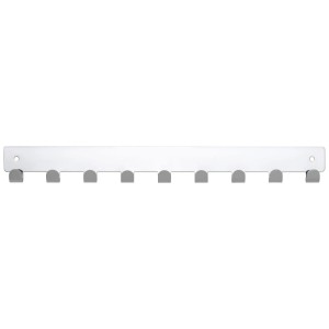 Siro Hakenleiste aus Stahl, Chrom glänzend, mit 9 Haken und Befestigungsmaterial.