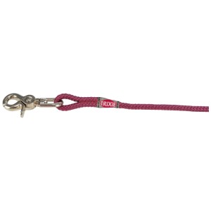 Trixie guinzaglio da addestramento, rotondo, rosso vino, 15 m, con moschettone per cani.