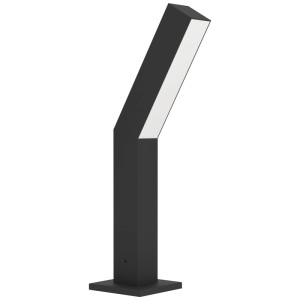 Moderna lampada da terra a LED Eglo Ugento nera in acciaio e alluminio per esterni.