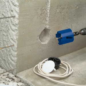 Carotatrice diamantata blu LUX hard Ø 68 mm fora parete in cemento, con presa e cavo.