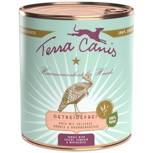 Terra Canis Hunde-Nassfutter Getreidefrei Pute, 800g Dose. Alleinfuttermittel für Hunde.