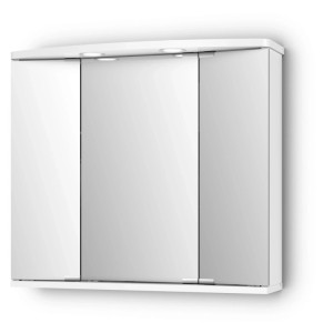 Armoire de toilette Jokey Funa LED avec 3 portes miroir et éclairage.