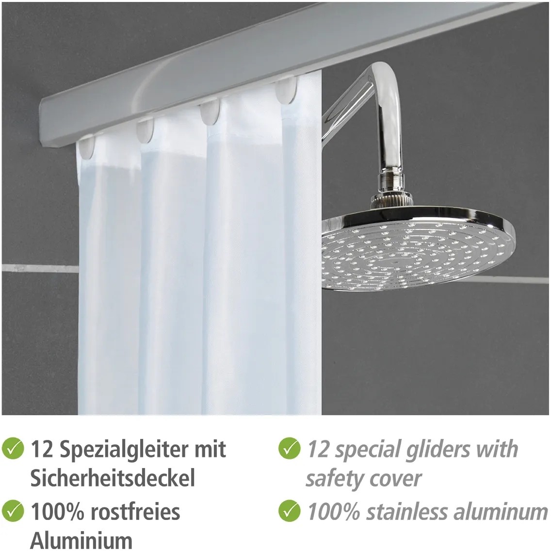 Bastone Tenda Doccia Curvo Wenko - Cromo, Alluminio, Design Moderno - Foto 13