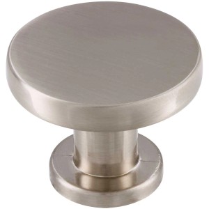 Pomello per mobili Siro 2505, metallo effetto acciaio inox, Ø 30 mm. Design semplice.
