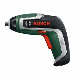 Avvitatore a batteria Bosch IXO 7 con batteria, cavo di ricarica e scatola. Avvitatore compatto in verde/nero/argento.