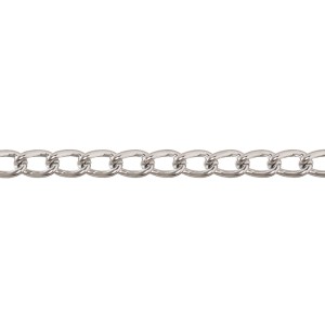 Gedrehte Conacord Panzerkette aus Stahl, chromfarben, 3,4 mm stark.