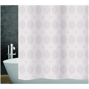 Tenda doccia Diaqua Casablanca, tessuto, bianco-beige, 180x180 cm, con motivo a rombi.