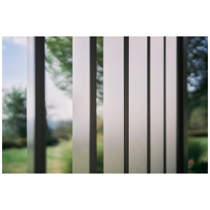 Pannello laterale a lamelle Biohort, grigio quarzo metallizzato, per coperture per patio. Protezione dal vento, dimensioni 3m.