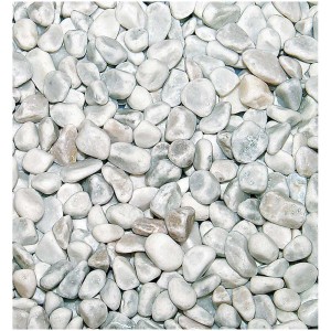 Gravier décoratif blanc Bianco Carrara, grain de 10 mm, idéal pour la maison et le jardin.