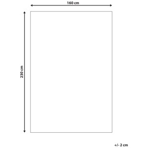 Maße des Beliani Outdoor-Teppichs Nellore: 160 cm Breite, 230 cm Länge. Ideal für Terrasse, Balkon, Garten.