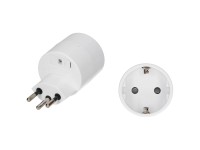 Übergangsstecker Schutzkontakt asymmetrisch Typ12 Weiss