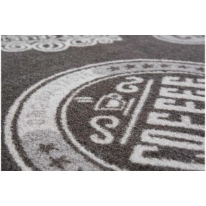 Tappeto passatoia Coffeeshop antracite, 67x180 cm, con motivo caffè. Resistente per la cucina.