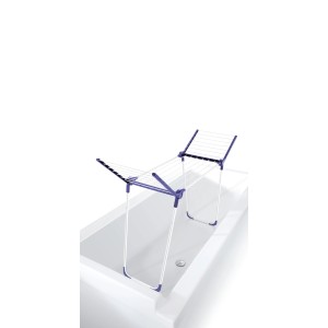 Stendibiancheria Leifheit Pegasus 120 Solid Compact, blu e bianco, in vasca