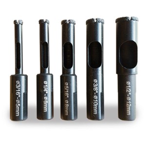 Set di punte per piastrelle Mandrex, 5 punte diamantate di diverse dimensioni.