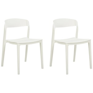 Lot de 2 : Chaises de salle à manger blanches Somers de Beliani, design moderne pour ensembles de salle à manger.