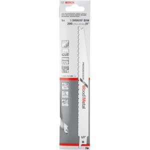 Lame de scie sabre Bosch S 3456 XF, lot de 5 pour bois et métal.