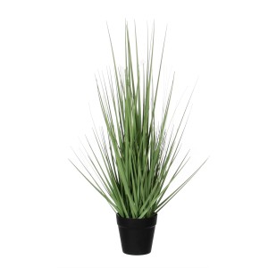 Pianta artificiale di erba verde Mica Decorations in vaso nero, alta 53 cm.