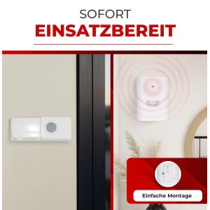 Heidemann HX One kit de sonnette sans fil, blanc, avec émetteur et récepteur, 82 dB.