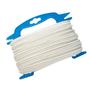 Filo per bucato Conacord, 30 m, anima in acciaio con rivestimento bianco, su bobina blu.
