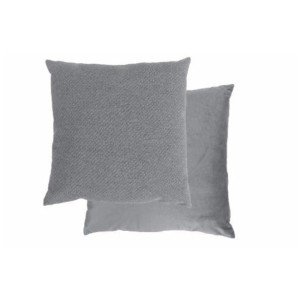 Coussin Sehlbach tricoté gris argent, 45x45 cm, deux coussins décoratifs gris avec motif tricoté.