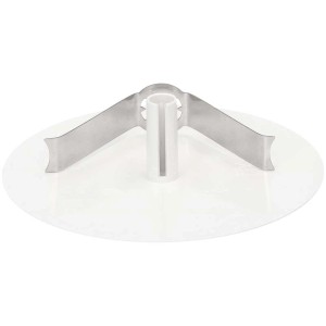 Rosace de plafond blanche avec clip à ressort pour installation de lampe.