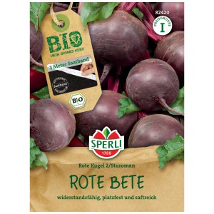 Sperli Betterave rouge 'Rote Kugel 2/Sturoman' graines bio avec ruban de graines pour culture potagère.
