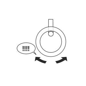 Illustrazione di un anello per altalena Conacord in acciaio con rotazione e avviso.