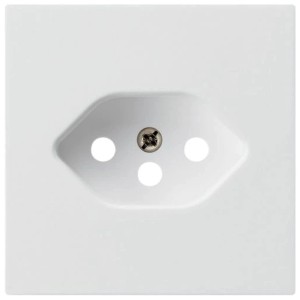 Prise Hager Kallysto blanche avec plaque frontale T13 pour intérieur.