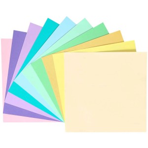 Feuilles de pliage pastel, 14x14 cm, 100 feuilles en couleurs assorties.