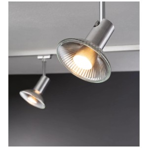Lampada LED Paulmann GU10 QPAR111, 4W, 350lm, bianco caldo, lampada a riflettore in alloggiamento argento.