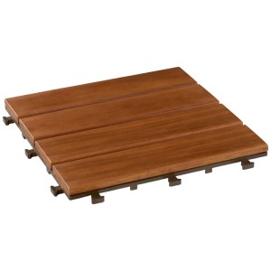 Dalle clipsable en acacia, 30x30 cm, lot de 6. Dalle en bois pour balcon et terrasse.