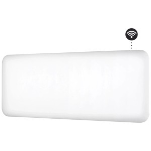 Termoconvettore Mill Invisible Smart Wifi bianco, 1300 W, con angoli arrotondati e simbolo Wifi.