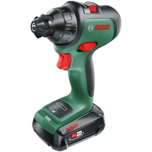 Avvitatore a batteria Bosch AdvancedDrill 18 con batteria e accessori.