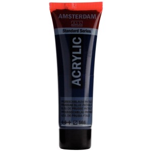 Tubo di colore acrilico blu di Prussia serie Standard Amsterdam, 20 ml.