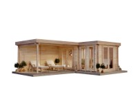 FinnTherm Gartensauna Quinta ISO Naturbelassen Wandstärke 70 mm 520 cm x 720 cm