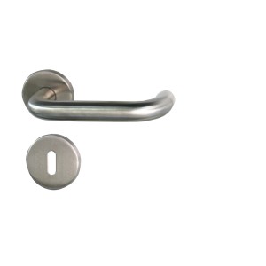 Set rosetta Alpertec Tramin, acciaio inox satinato, ferramenta per porte interne.