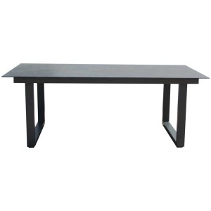 Tavolo da giardino Acamp Hollywood Cemento Antracite, 200 cm di lunghezza, con piano in ceramica e telaio in alluminio.