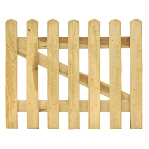 Portillon de clôture en bois vert, 100x80 cm, en bois lisse et arrondi pour la construction de clôtures et l'intimité.