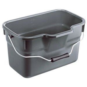 Secchio Rotho Basic angolare antracite da 12 l con manico in metallo per cucina.
