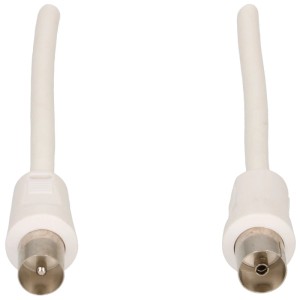 Weißes Schwaiger Antennenkabel, 7,5 m, für Audio- und Videoübertragung.