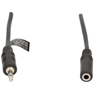 Prolunga audio stereo Schwaiger, 5m, nera. Spina jack e presa per accessori audio.
