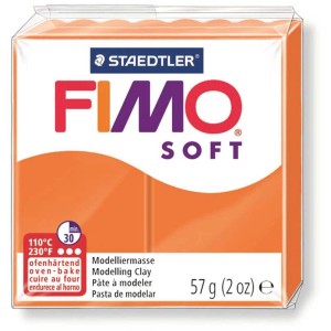 Fimo Soft Modelliermasse Mandarin, 57g Packung, ofenhärtend für kreative Modellierprojekte.