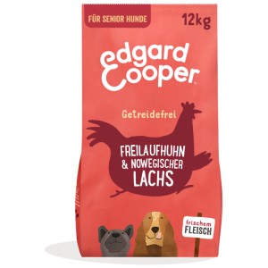 Edgard & Cooper cibo secco per cani anziani, pollo e salmone, sacco da 12 kg. Senza cereali.