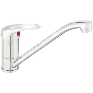 Robinet de cuisine Foglia chromé, mitigeur monocommande.