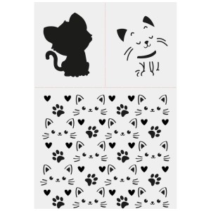 Aladine Stencil Gatti 20x30 cm con vari motivi di gatti per stencil.