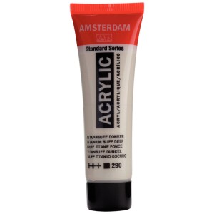 Tube de peinture acrylique Amsterdam, Standard Series, Titanbuff Dark 290, 20 ml.