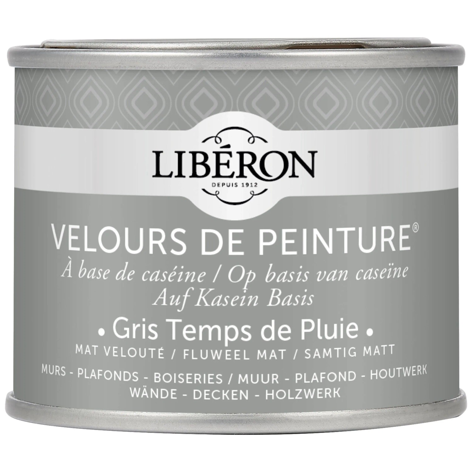 Libéron Peinture murale Velours de Peinture Gris Temps de Pluie 125 ml