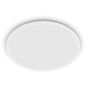 Plafonnier LED Philips Superslim blanc et rond avec SceneSwitch, 15W, 1500lm pour extérieur.