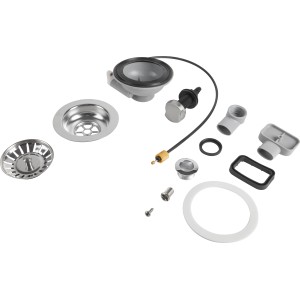 Kit de bonde Prevex avec commande rotative, 1 1/2 pouce, chrome, pour évier.