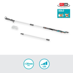 Gardena Tagliasiepi telescopico a batteria HighCut 360/18V P4A solo senza batteria/caricabatterie, divisibile, fino a 28mm Ø